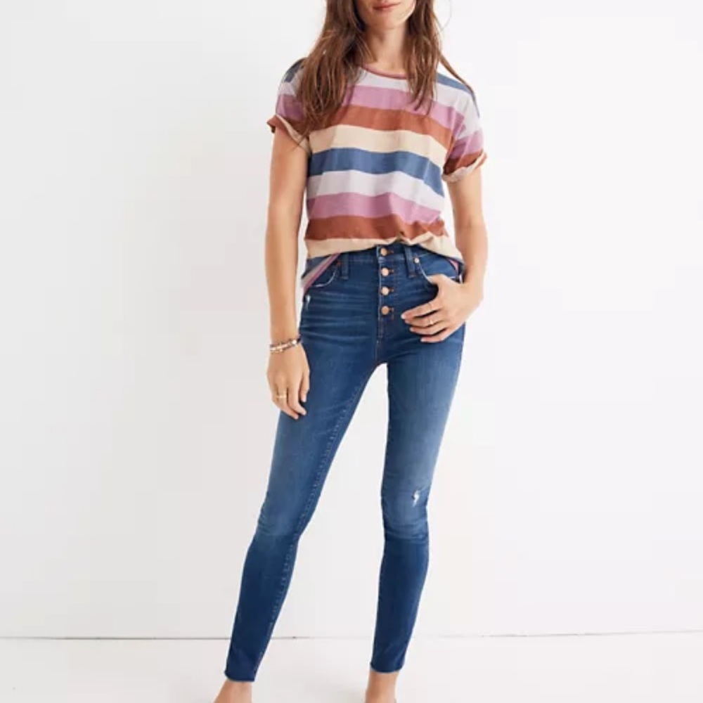 Madewell 10” high rise skinny crop jeans